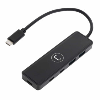HUB EXTERNO UNNO (HB1012GY) USB-C 4 PUERTOS/2 USB-A/2 USB-C 3.0 NEGRO